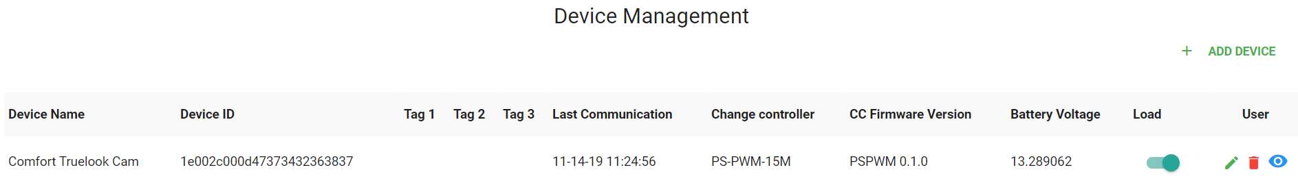 Device List Screenshot
